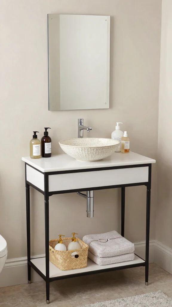 12 Rental Bathroom Ideas for a Stylish No-Drill Makeover - 9. Temporary Sinks and Vanities 1