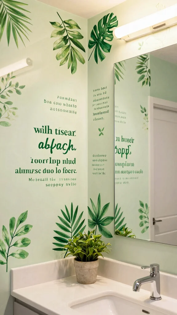 12 Renter-Friendly Bathroom Ideas With No Damage Required - 1. Eco-Friendly Wall Decals 1