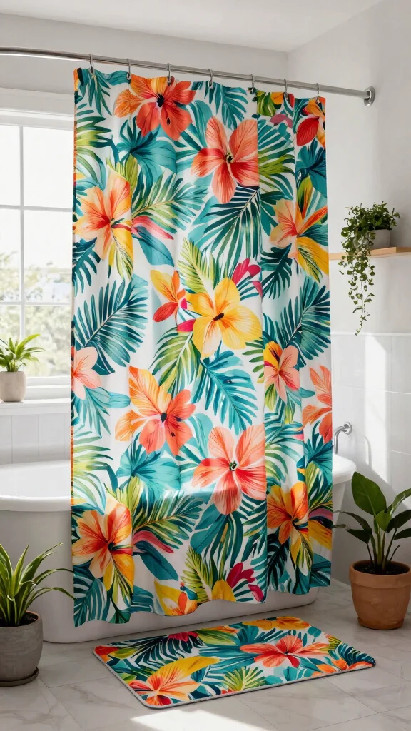 12 Renter-Friendly Bathroom Ideas With No Damage Required - 2. Stylish Shower Curtains 1