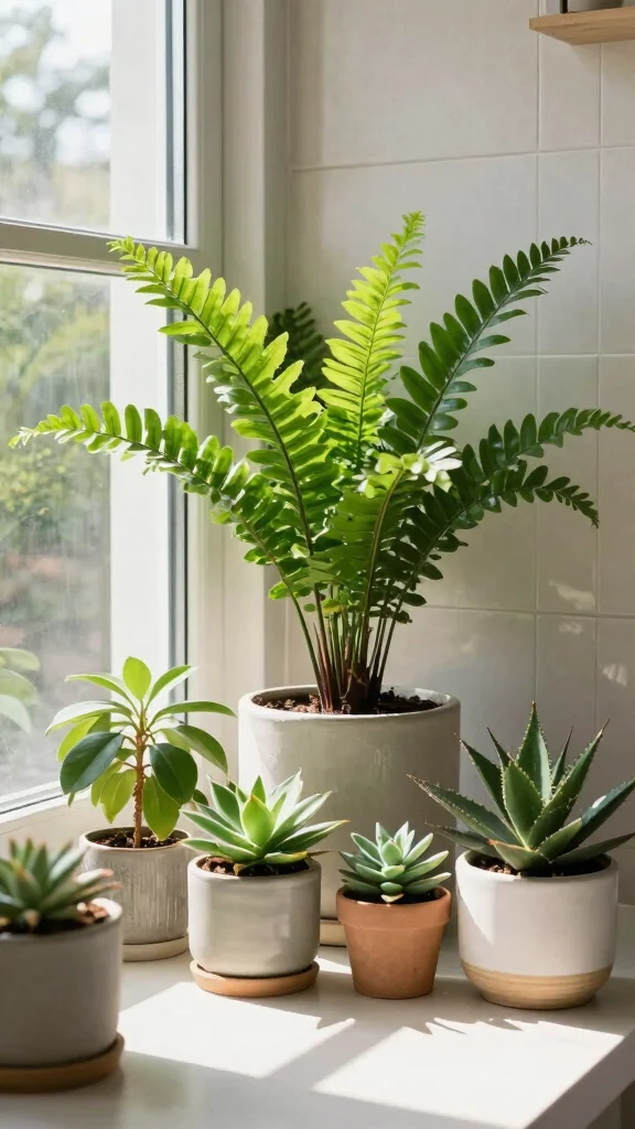 12 Renter-Friendly Bathroom Ideas With No Damage Required - 6. Potted Plants for a Natural Touch 1