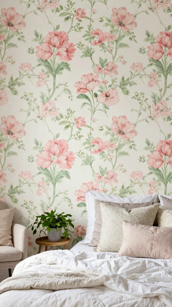 12 Renter-Friendly Bedroom Ideas With No Damage Required - 1. Removable Wallpaper: Instant Style 1