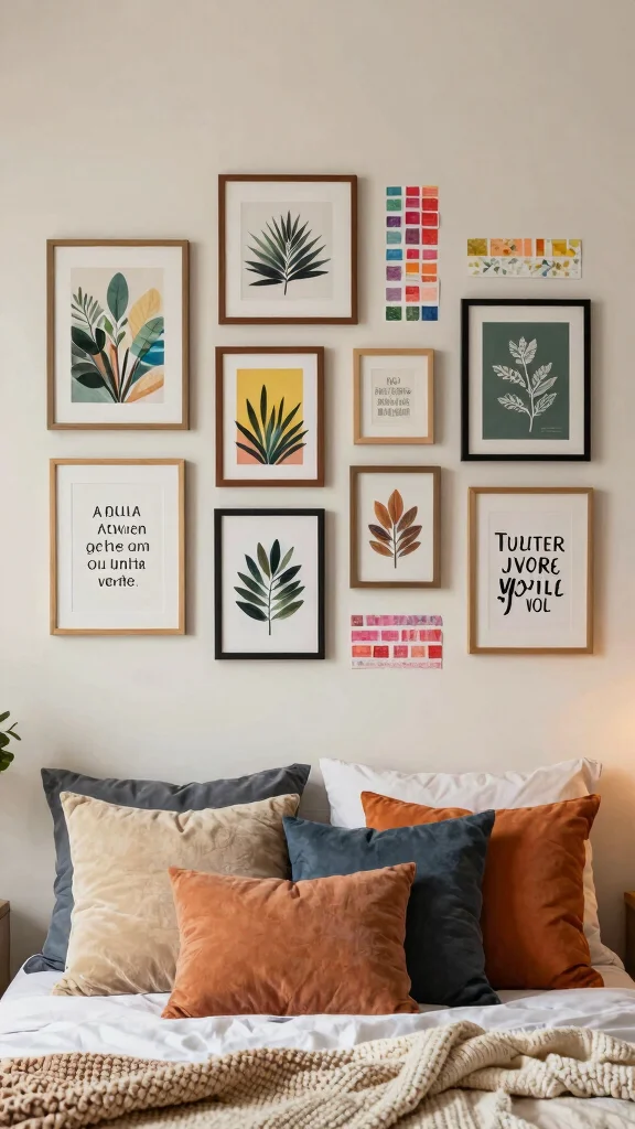 12 Renter-Friendly Bedroom Ideas With No Damage Required - 2. Temporary Wall Art: Personal Touch 1