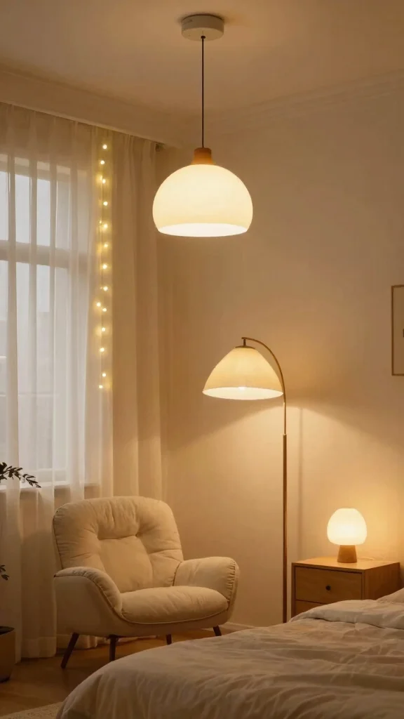 12 Renter-Friendly Bedroom Ideas With No Damage Required - 5. Statement Lighting: Illuminate Your Space 1