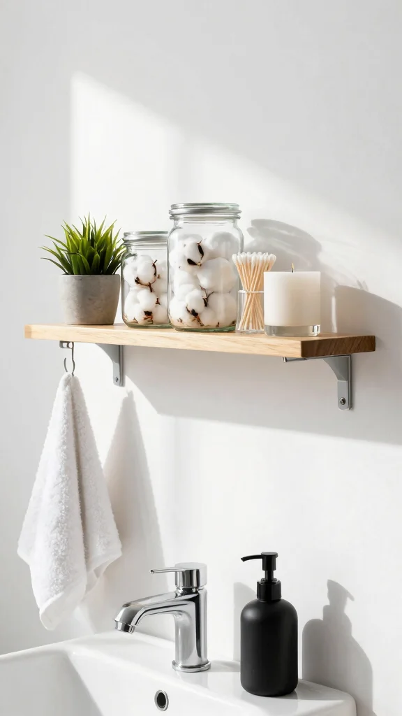 12 Simple Bathroom Ideas for a Clean Fuss-Free Beautiful Space - 1. Minimalist Storage Solutions 1