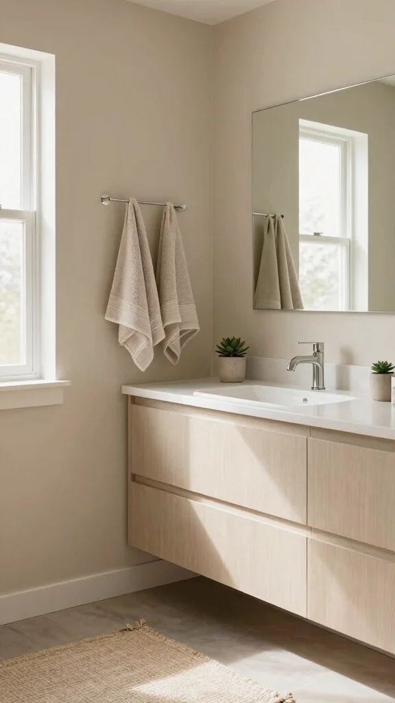 12 Simple Bathroom Ideas for a Clean Fuss-Free Beautiful Space - 2. Neutral Color Palettes 1