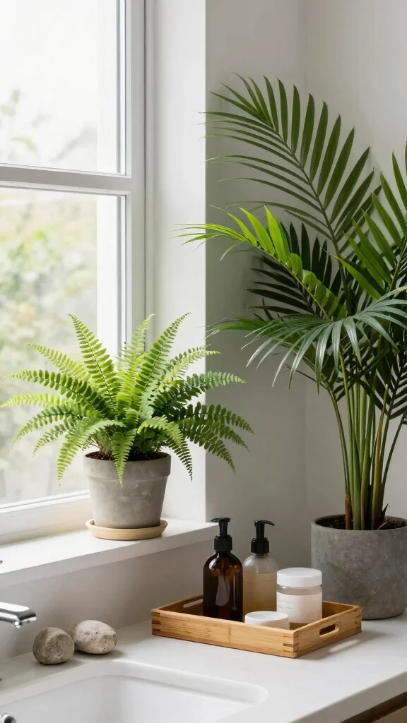 12 Simple Bathroom Ideas for a Clean Fuss-Free Beautiful Space - 3. Incorporate Natural Elements 1
