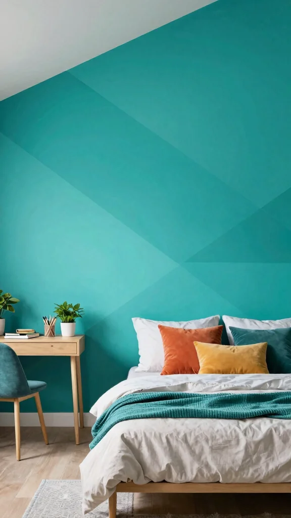 12 Slanted Ceiling Bedroom Ideas for Attic and Under-Roof Spaces - 2. Colorful Accent Walls 1