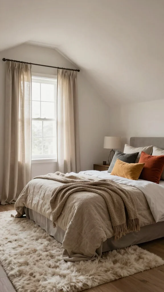 12 Slanted Ceiling Bedroom Ideas for Attic and Under-Roof Spaces - 6. Soft Textiles for Warmth 1