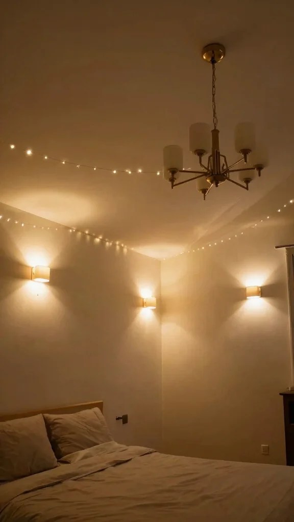 12 Slanted Ceiling Bedroom Ideas for Attic and Under-Roof Spaces - 9. Creative Lighting Solutions 1