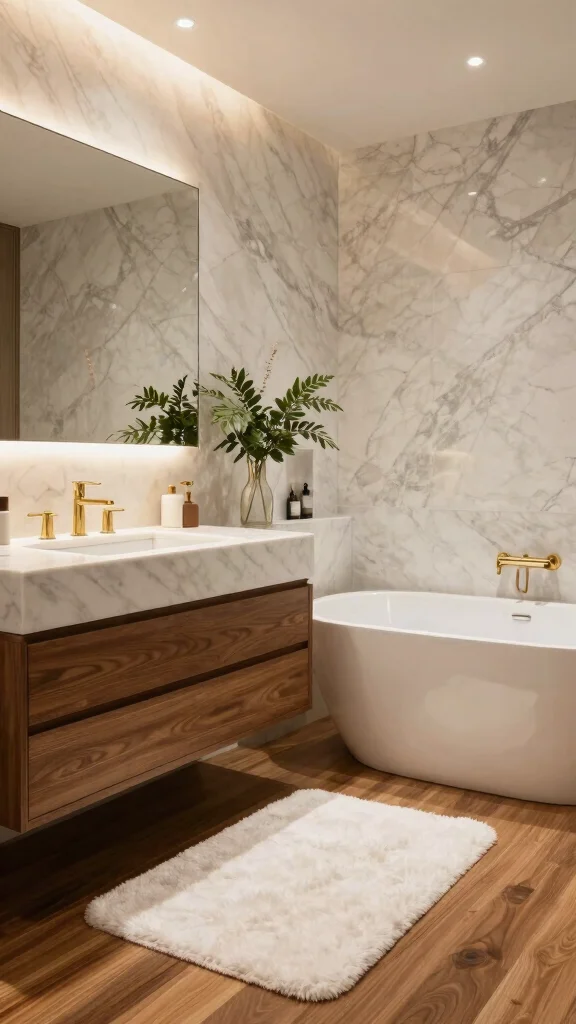 12 UK Modern Bathroom Ideas for a Sleek Contemporary Interior - 2. Luxe Textures 1