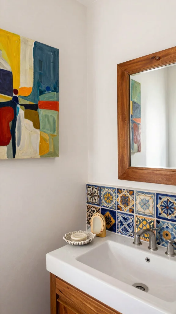 12 UK Modern Bathroom Ideas for a Sleek Contemporary Interior - 6. Artistic Touches 1