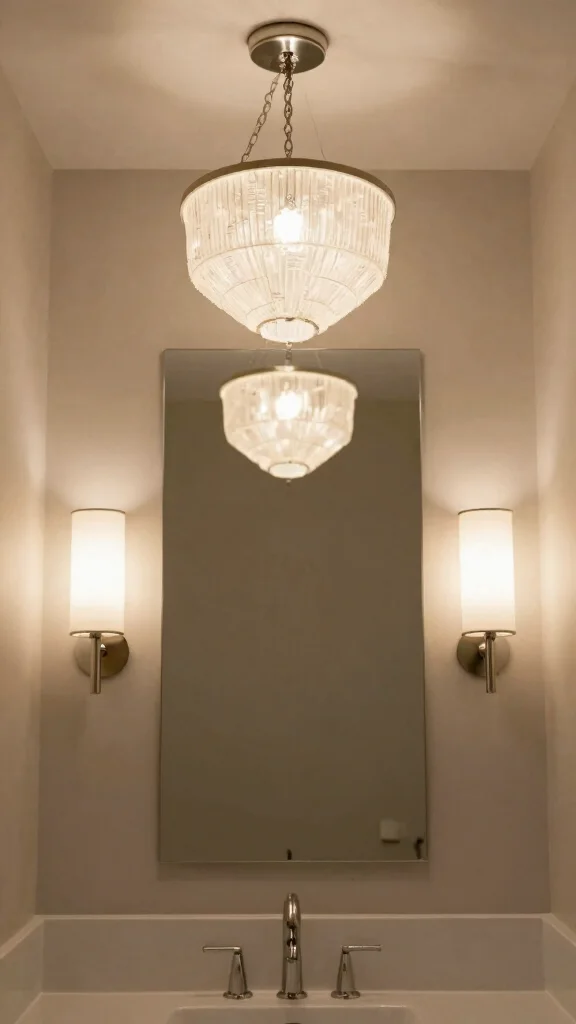 12 UK Modern Bathroom Ideas for a Sleek Contemporary Interior - 9. Statement Lighting 1