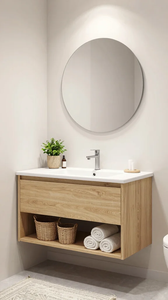 12 Very Small Bathroom Ideas That Make Every Inch Work - 1. Floating Vanities 1