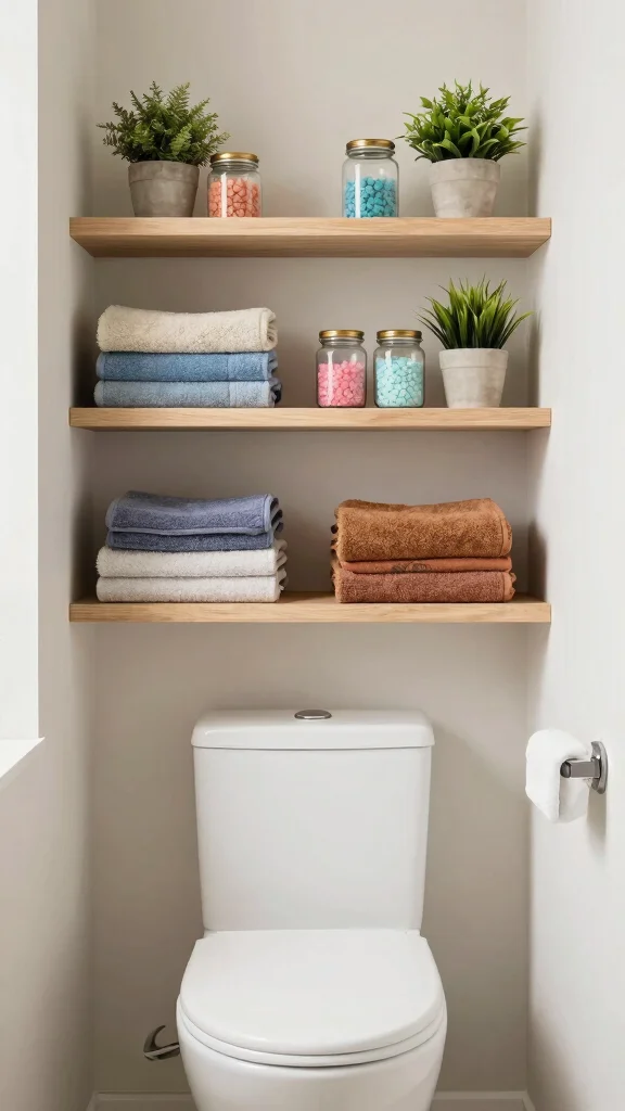 12 Very Small Bathroom Ideas That Make Every Inch Work - 3. Open Shelving 1