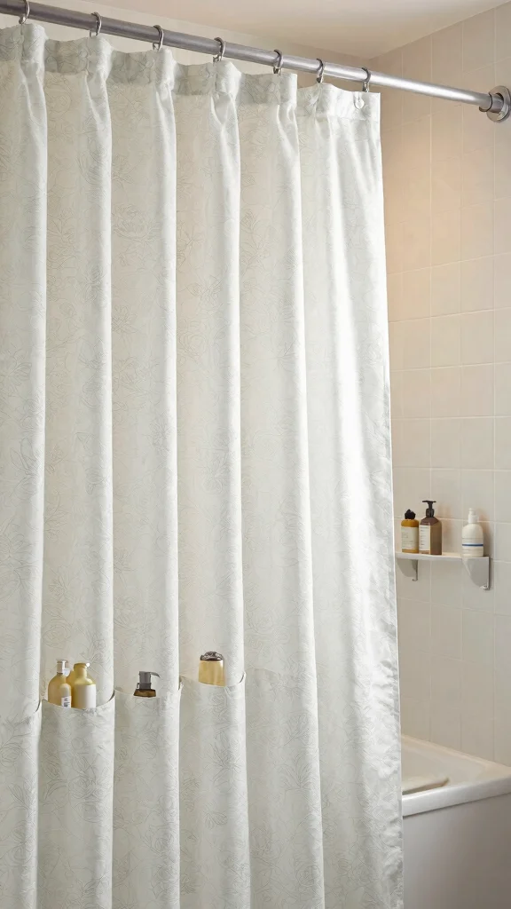 12 Very Small Bathroom Ideas That Make Every Inch Work - 4. Space-Saving Shower Curtains 1