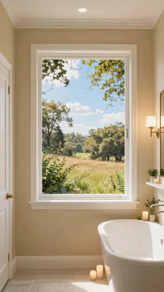 12 Windowless Bathroom Concepts for Light, Air, and Beautiful Design - 2. Install Faux Windows 1
