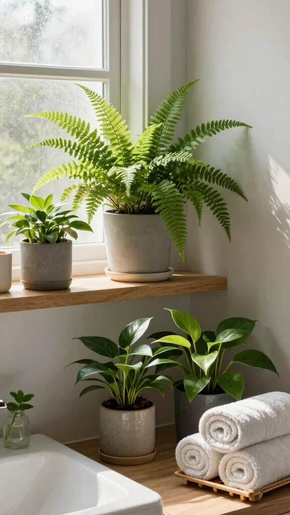 13 Bathroom Renovation Ideas for a Fresh Transformed Space - 2. Embrace Nature with Indoor Plants 1