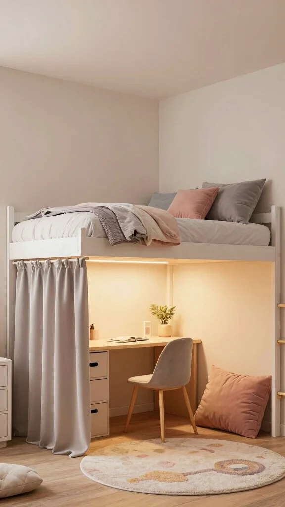 13 Bedroom Layout Ideas for Every Bed Size Room Shape and Style - 12. Elevated Bed with Study Area Beneath 1