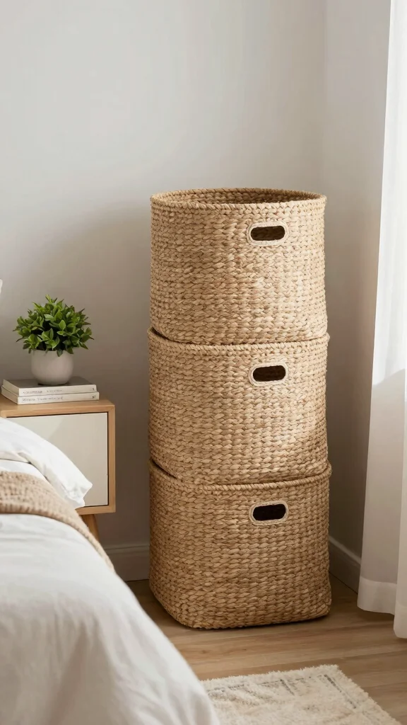 13 Bedroom Organization Ideas for a Tidy Functional Beautiful Space - 5. Aesthetic Storage Bins 1