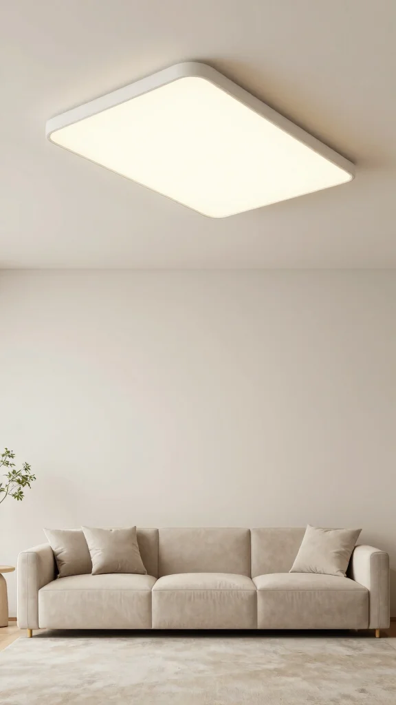 13 Living Room Ceiling Lighting Ideas for Ambient Task and Accent Layers - 12. Minimalist Ceiling Lights for a Clean Look 1