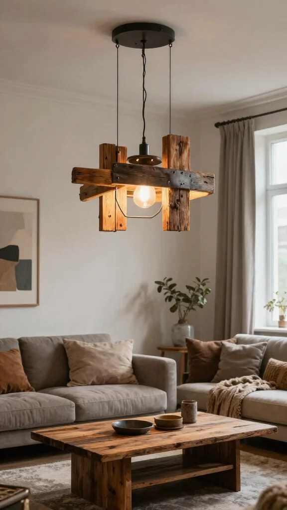 13 Living Room Ceiling Lighting Ideas for Ambient Task and Accent Layers - 7. Upcycled Industrial Light Fixtures 1