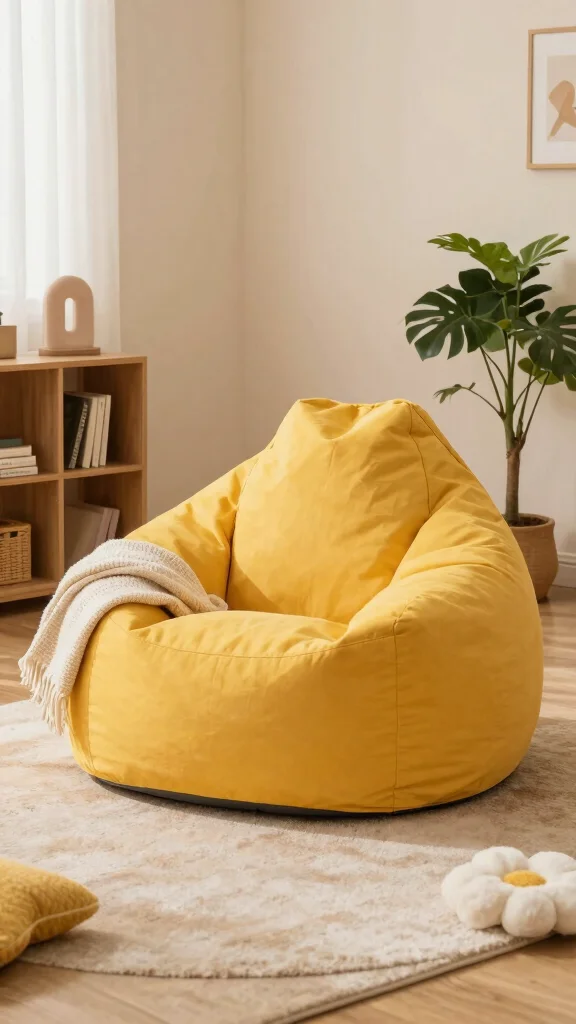 13 Living Room Chair Ideas for Accent Reading and Extra Seating - 13. Modern Bean Bag Chair 1