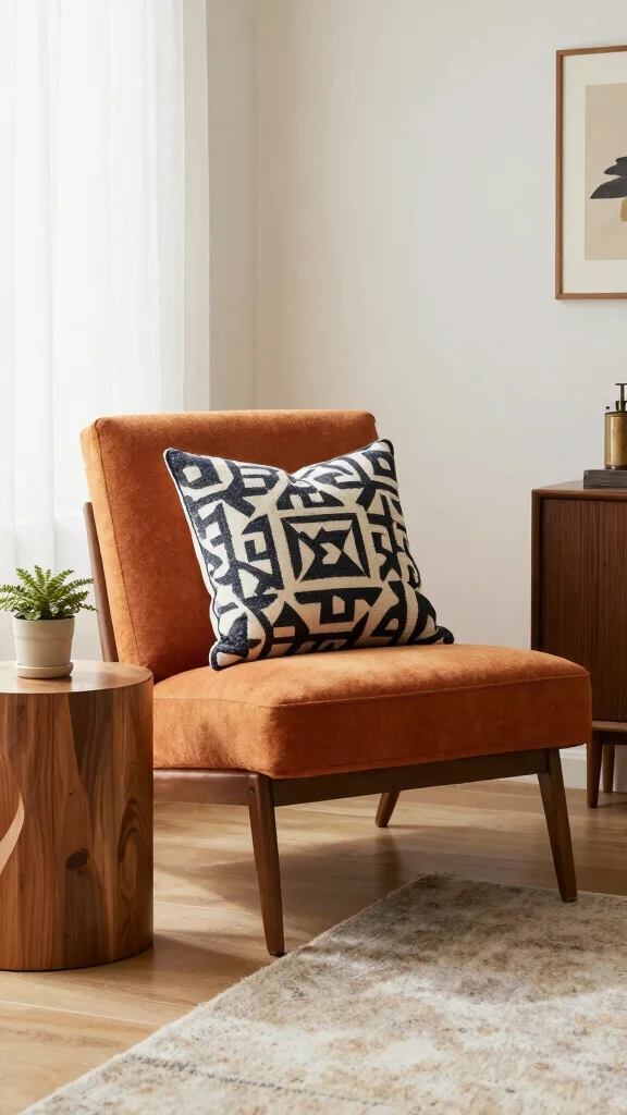 13 Living Room Chair Ideas for Accent Reading and Extra Seating - 9. Mid-Century Modern Chair 1