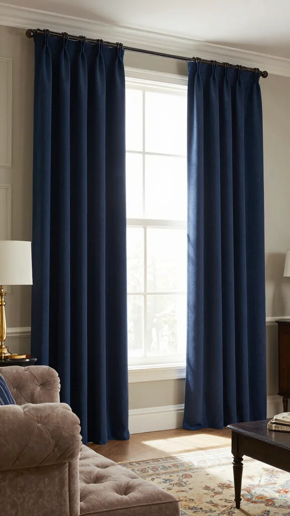 13 Living Room Curtain Ideas for Length Fabric and Every Window Style - 11. Pleated Drapes for Classic Elegance 1