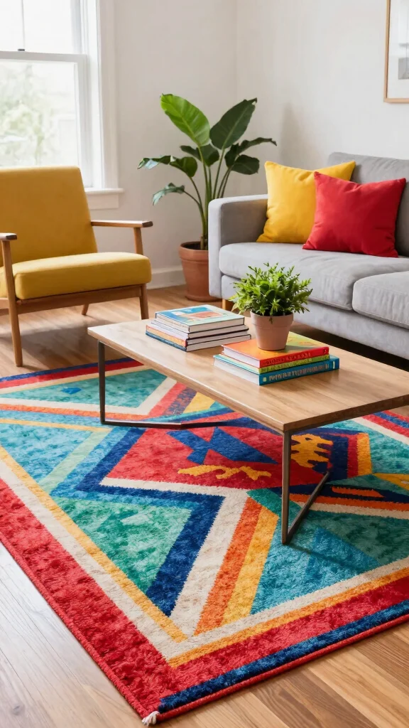 13 Living Room Rug Suggestions for Every Style, Color, and Layout - 2. Colorful Area Rugs to Brighten Your Space 1
