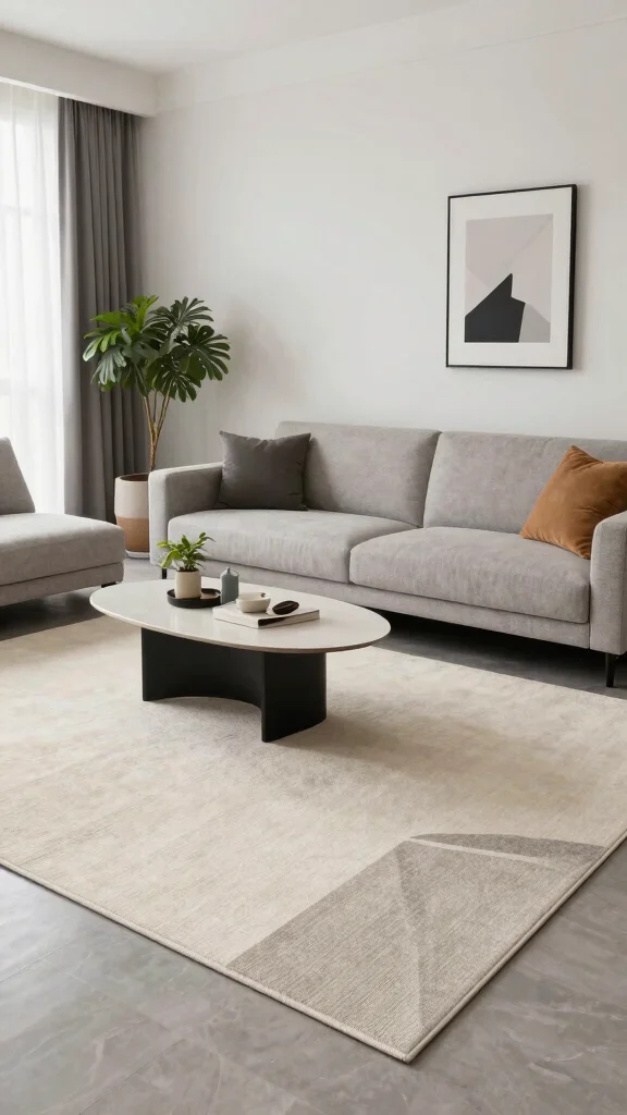 13 Living Room Rug Suggestions for Every Style, Color, and Layout - 4. Minimalist Modern Rugs 1