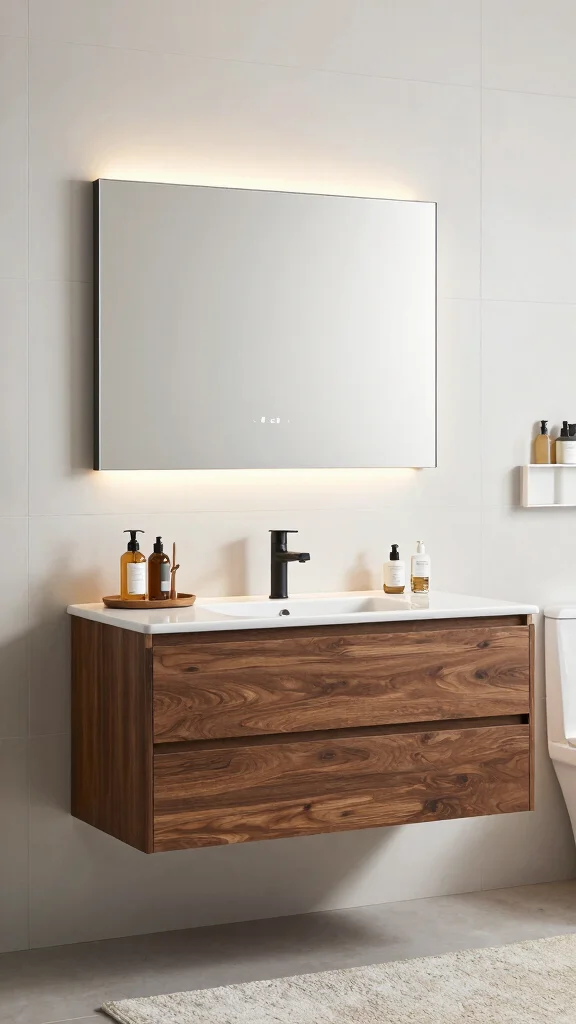 13 Small-Space Bathroom Ideas That Feel Bigger Than They Are - 1. Opt for a Floating Vanity 1