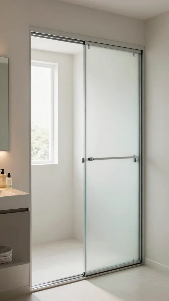13 Small-Space Bathroom Ideas That Feel Bigger Than They Are - 7. Consider Sliding Doors 1