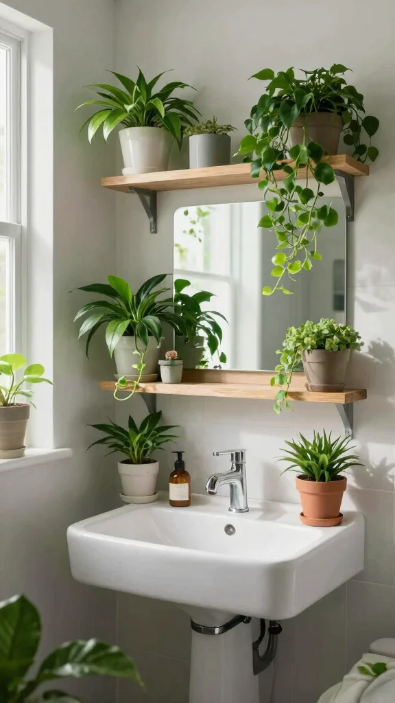 14 Small Bathroom Ideas to Maximize Style in a Tight Space - 11. Incorporate Plants for Life 1
