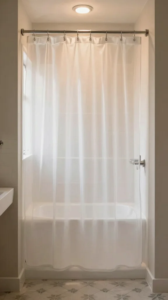 14 Small Bathroom Ideas to Maximize Style in a Tight Space - 8. Opt for Clear Shower Curtains 1