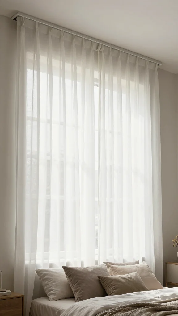 14 Small Bedroom Ideas That Make Every Inch Count - 12. Install Curtains High 1