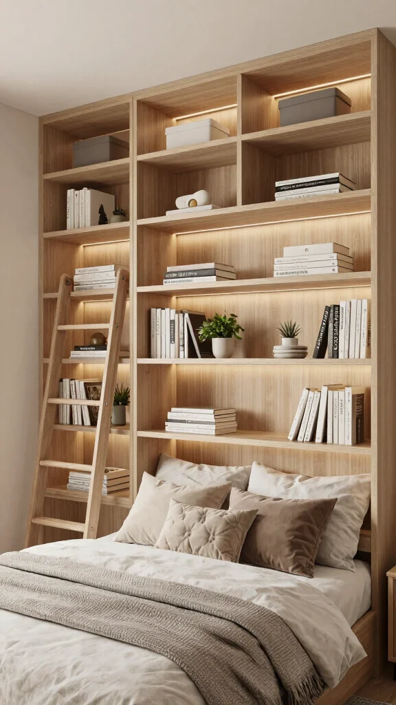 14 Small Bedroom Ideas That Make Every Inch Count - 2. Incorporate Built-In Shelving 1