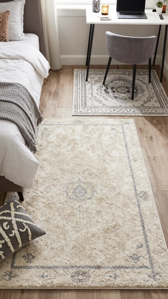 14 Small Bedroom Ideas That Make Every Inch Count - 7. Create Zones with Rugs 1